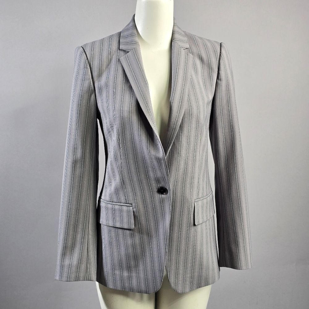 Women's Gray Striped Blazer (Rack10)